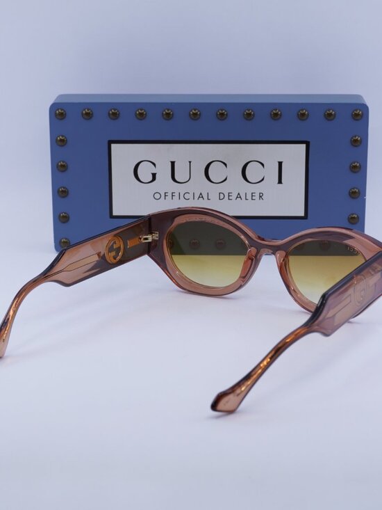 Gucci GG1553S 004 Oval Sunglasses - Amber / Brown main image 8